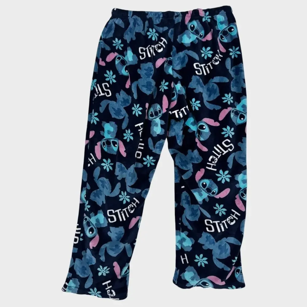 Disney Lilo & Stitch 2X Blue 100% Polyester Fleece Pajama Lounge Pants - Picture 6 of 7